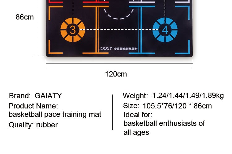 Super Big Basketball Training Mat Crossover Steps Training System Anti-Slip Mat Super Big Basketball Training Mat Crossover Steps Training System Anti-Slip Mat